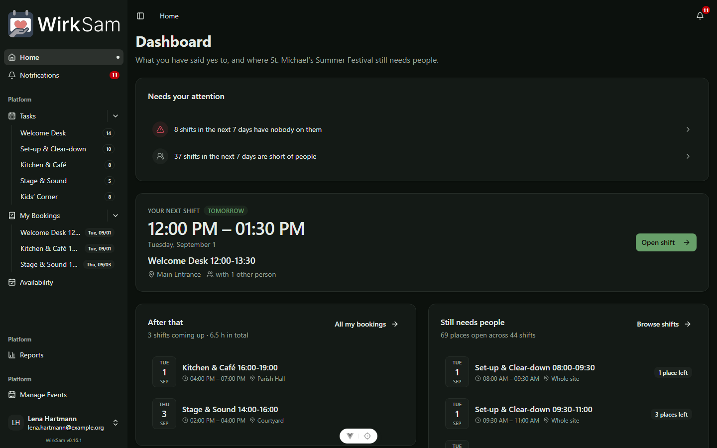 The dashboard, now